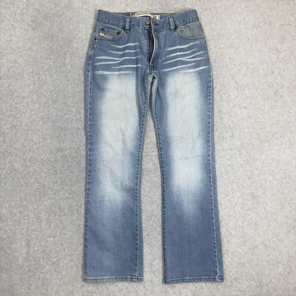 Diesel FANKER BOOTCUT Jeans Mens 31x32 Light Wash Whiskered Faded Stretch 00711